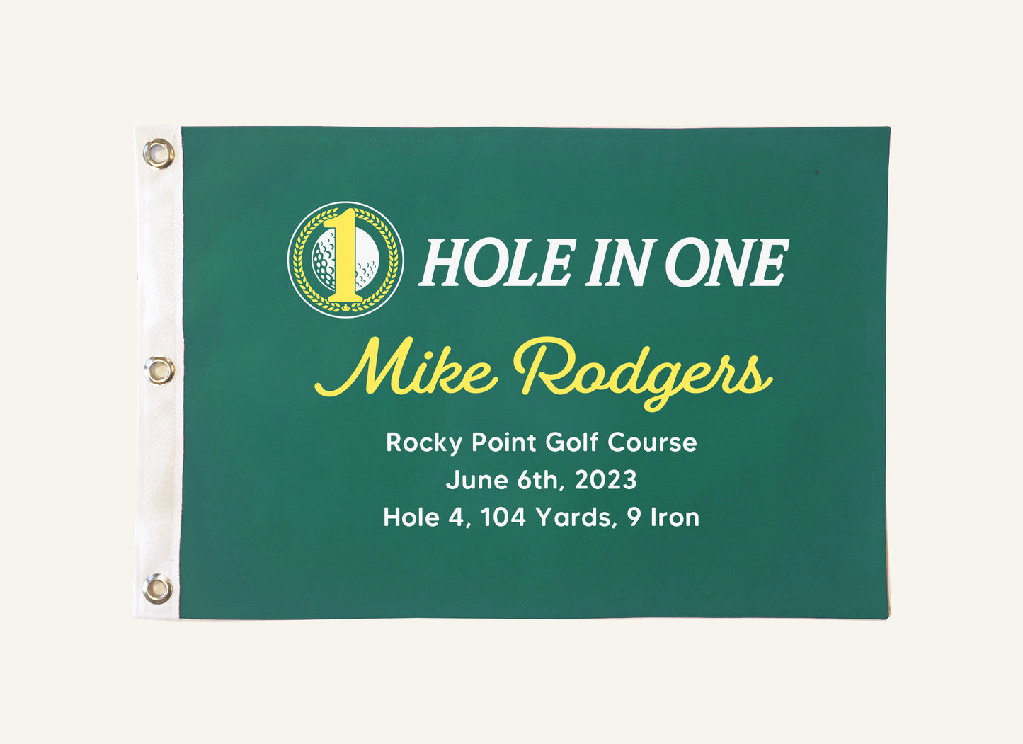 Large Canvas Flag / Custom Hole-In-One - 12" x 18"