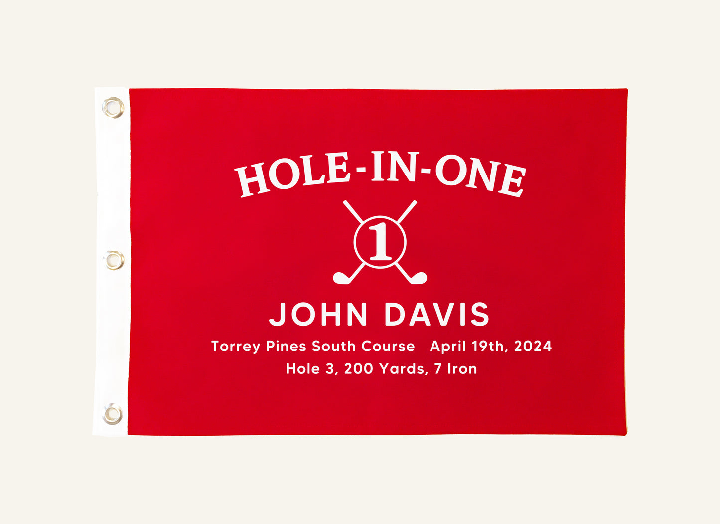 Large Canvas Flag / Custom Hole-In-One - 12" x 18"
