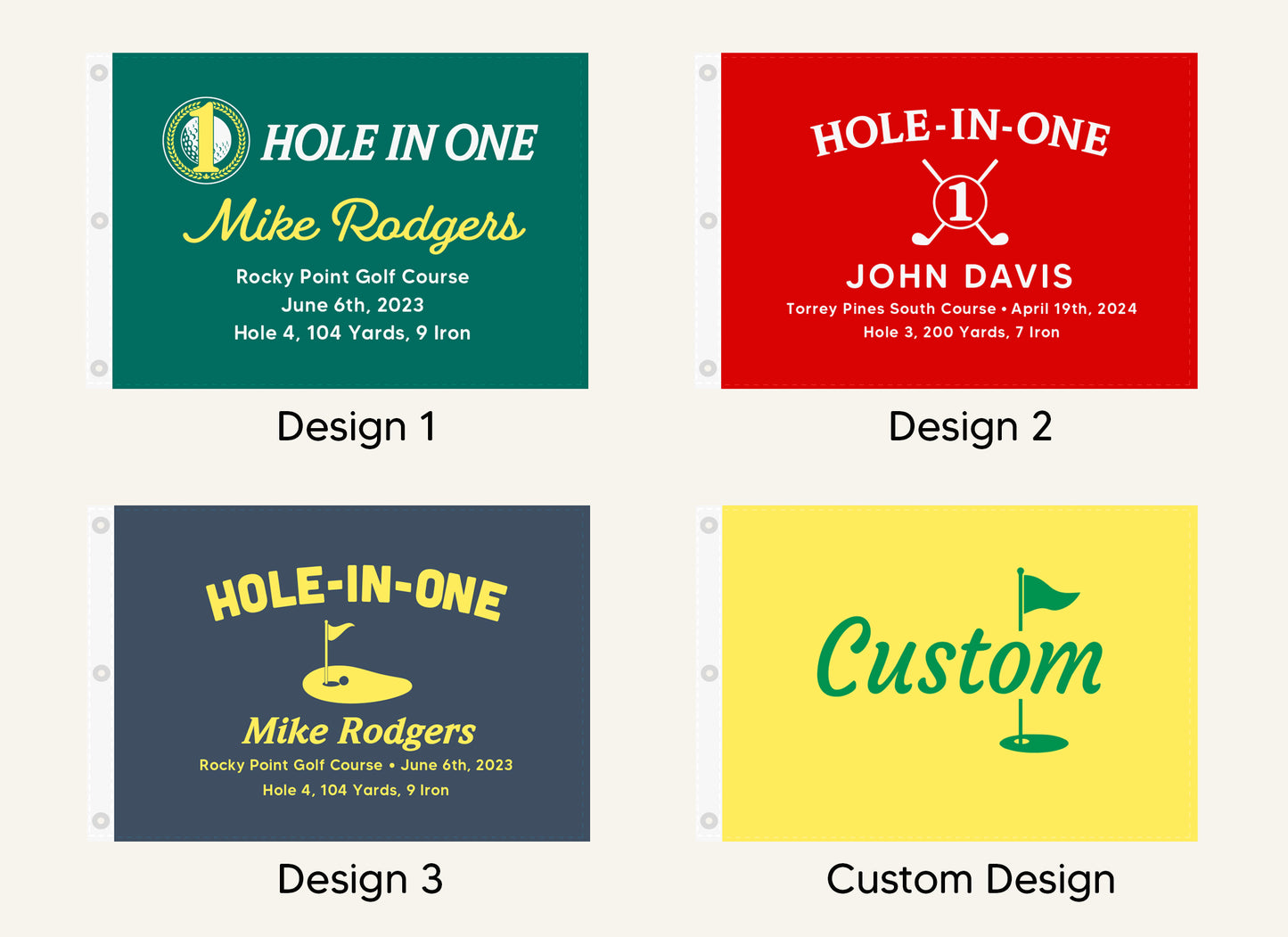 Large Canvas Flag / Custom Hole-In-One - 12" x 18"