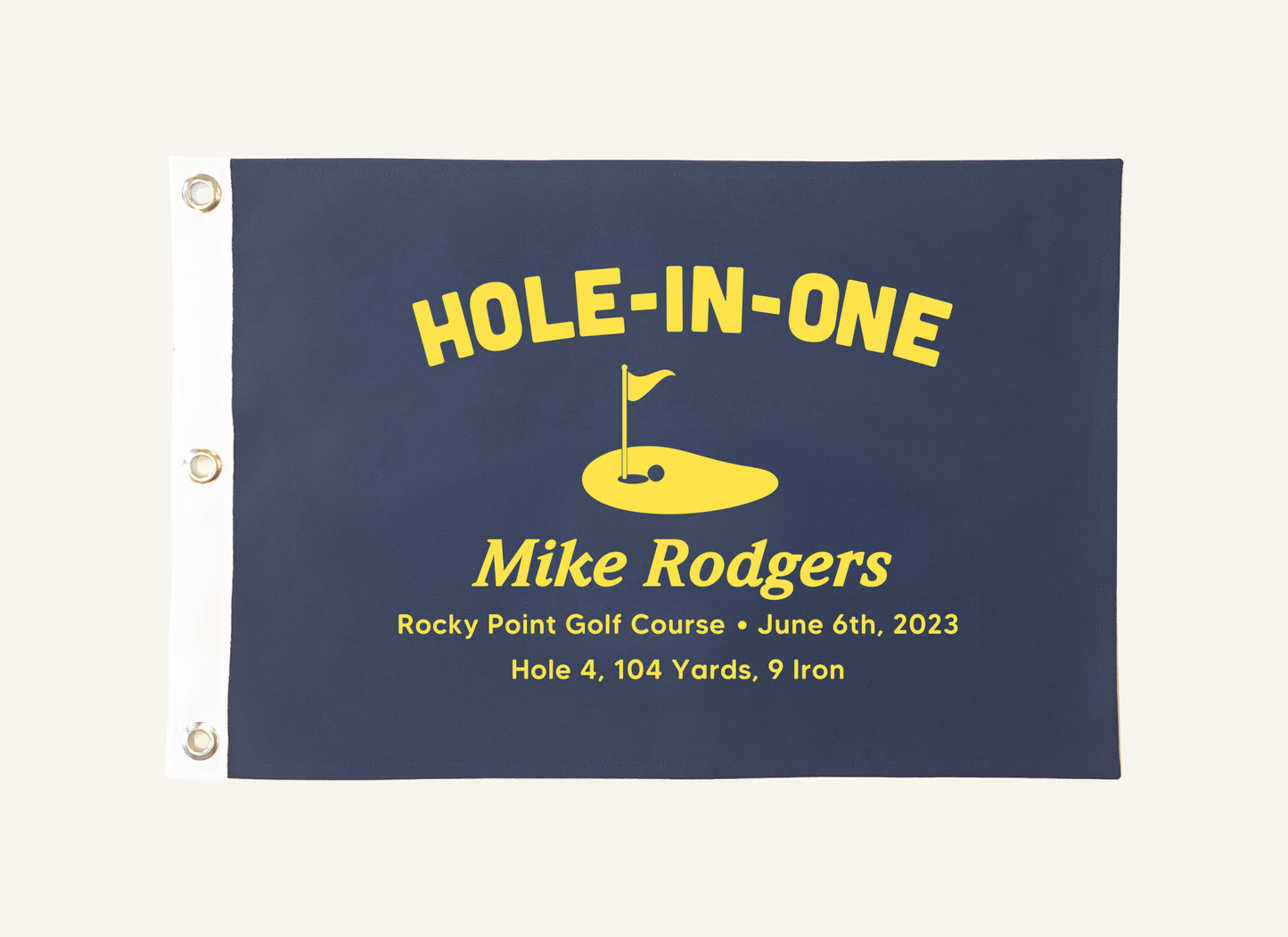 Large Canvas Flag / Custom Hole-In-One - 12" x 18"